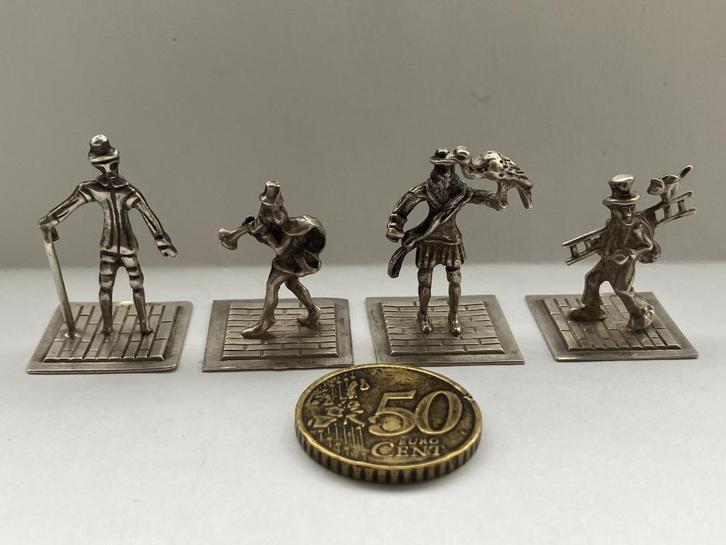 Drie zilveren miniatuurtjes, zilversmid Niekerk, Antiek en Kunst, Antiek | Goud en Zilver, Zilver, Verzenden