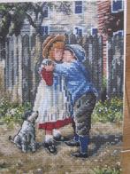 Borduur telpatroon De eerste kus! met DMC kleurencodes, Ophalen of Verzenden, Nieuw, Handborduren, Patroon