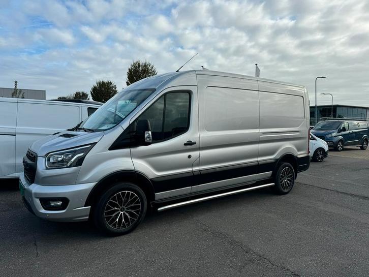 Ford Transit GB 350 L3h2 Tdci 185pk FWD Aut 2020 Grijs, Auto's, Bestelauto's, Particulier, Achteruitrijcamera, Adaptieve lichten