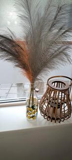 Windlicht Bamboe met fles en pluiken Soort van Pampas maar d, Huis en Inrichting, Ophalen of Verzenden, Zo goed als nieuw