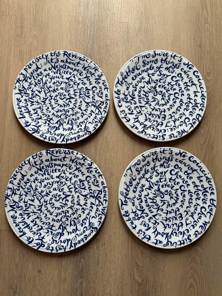 Delfts Blauw Borden Nicole van Schouwenburg, Huis en Inrichting, Keuken | Servies, Zo goed als nieuw, Bord(en), Overige stijlen