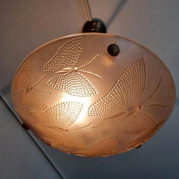 Art Deco Roze Persglas Lamp Vlinder E27 beschikbaar voor biedingen