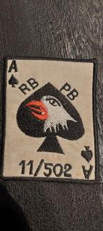 Ace of Spades Patch - BATTLE A SHAU - 502nd / 101st AIRBORNE, Ophalen of Verzenden, Landmacht, Amerika, Embleem of Badge