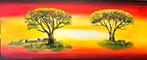 Gena Gennadyj- Afrika Sunset- Handgeschilderd- Uniek, Antiek en Kunst, Ophalen of Verzenden
