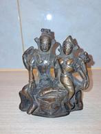 Hindoe 1880/1920 antiek shiva en parvati zittend op nandi, Ophalen of Verzenden