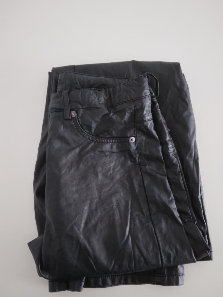 Leren broek, H&M, Zwart, Ophalen of Verzenden, Zo goed als nieuw