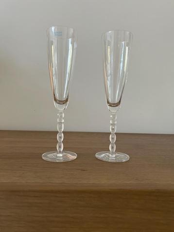 2 Champagne Fluit Glazen, Millennium-2000, Schott, Nieuw! beschikbaar voor biedingen