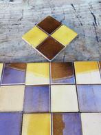 50 antieke wandtegels 15x15 viervlaks bruin/warmgeel, Ophalen