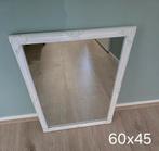 Spiegel met witte lijst 60x45, Minder dan 100 cm, Rechthoekig, Zo goed als nieuw, Ophalen