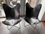 Zwarte leren relax stoelen, Ophalen, Zwart, Leer, Zo goed als nieuw