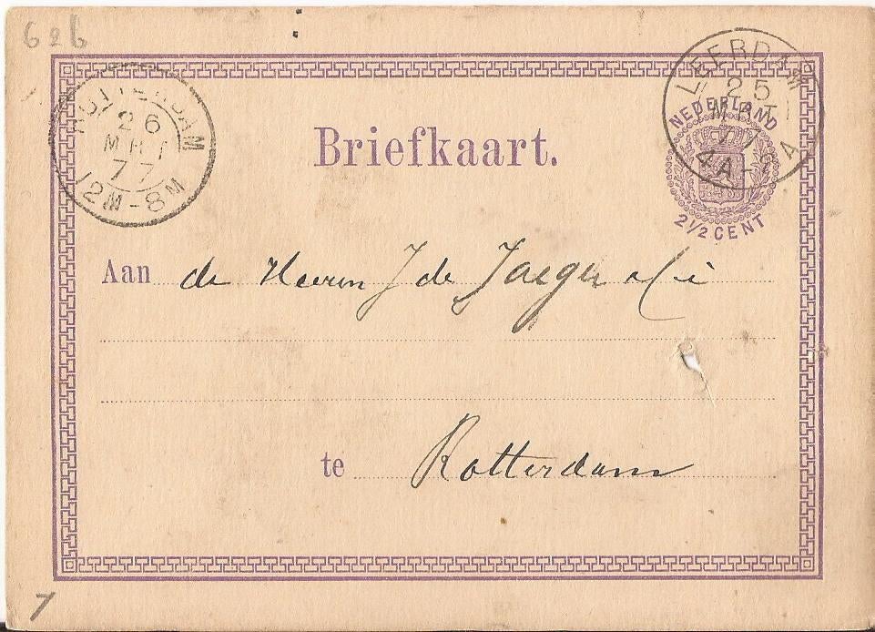 LEERDAM 1877 afz DIETZ bestelt soorten stof, Ophalen of Verzenden, Voor 1920, Gelopen, Utrecht