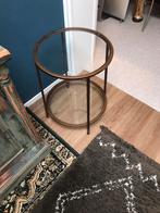 Mooi zgan zware messing/goud  glas BE PURE HOME bijzettafel, Minder dan 55 cm, Ophalen, 45 tot 60 cm, Mooi als nieuw zware messing/goud glas BEPUREHOME bij ettafel