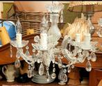 Kroonluchter kristal 5 armen met lampen ..50 cm doorsnede 35, Ophalen, Gebruikt