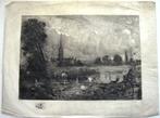 Charles Louis Kratke 1889 ets/gravure sur Japon, Ophalen of Verzenden