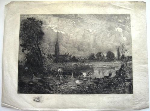 Charles Louis Kratke 1889 ets/gravure sur Japon, Antiek en Kunst, Kunst | Etsen en Gravures, Ophalen of Verzenden