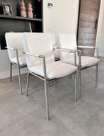 Vier wit leder Henders & Hazel Dafur design eetkamerstoelen, Huis en Inrichting, Stoelen, Ophalen, Dafur, Wit, Niet opgegeven