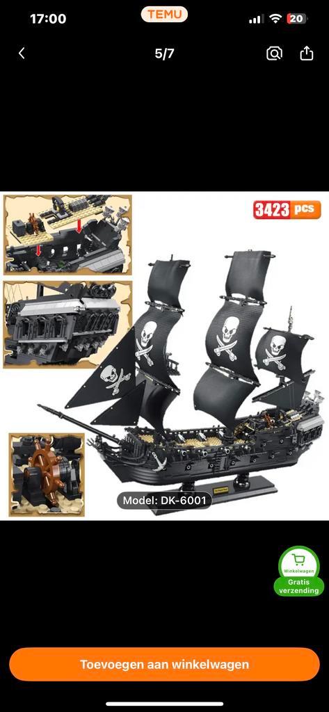 Black Pearl Piratenschip - 3423 Blokken, Kinderen en Baby's, Speelgoed | Bouwstenen, Nieuw, Overige merken, Ophalen