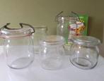 5 vintage weckflessen met inmaakboekje., Ophalen of Verzenden, Zo goed als nieuw