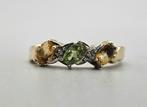 Gouden Vintage ring  peridot, citrien en diamant. 2025/347, ., Geel, Ophalen of Verzenden, Zo goed als nieuw