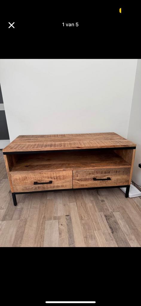 TV kast Mangohout, Huis en Inrichting, Kasten | Televisiemeubels, Zo goed als nieuw, Minder dan 100 cm, 25 tot 50 cm, Ophalen