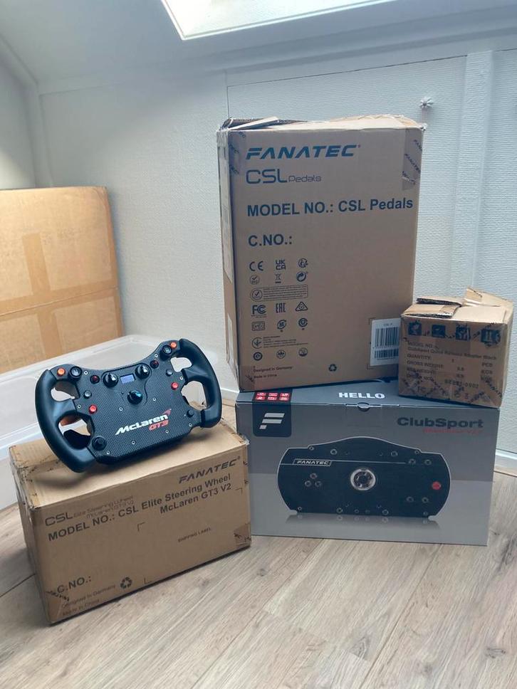 FANATEC pakket | Mclaren GT3 V2 | QR1 | Wheelbase V2.5 | CSL, Computers en Software, Joysticks, Zo goed als nieuw, Ophalen