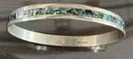 Mooie zilveren armband ingelegd met abalone, Ophalen of Verzenden, Gebruikt, Zilver, Zilver