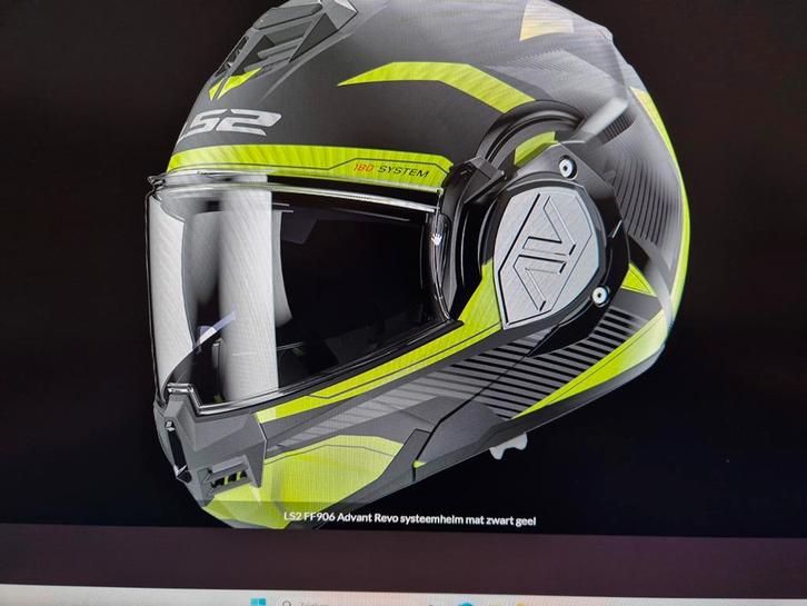 LS2 Advant Revo Systeemhelm Zwart/Geel, Motoren, Kleding | Motorhelmen, Heren, Systeemhelm, Overige merken, Nieuw met kaartje