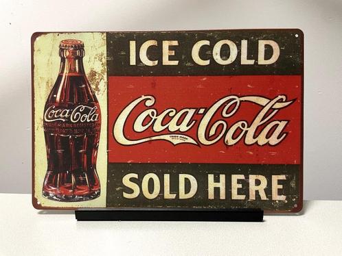 Coca Cola metalen reclamebord (Old look), Verzamelen, Merken en Reclamevoorwerpen, Nieuw, Reclamebord, Ophalen of Verzenden