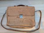 Vintage leren schooltas / aktetas, Overige merken, Gebruikt, Bruin, Ophalen of Verzenden