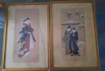 Twee oude/antieke Chinese houtsnedes?  beschikbaar voor biedingen