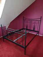 Zwart metalen IKEA bed 140x200, Ophalen, Gebruikt, Zwart, 140 cm