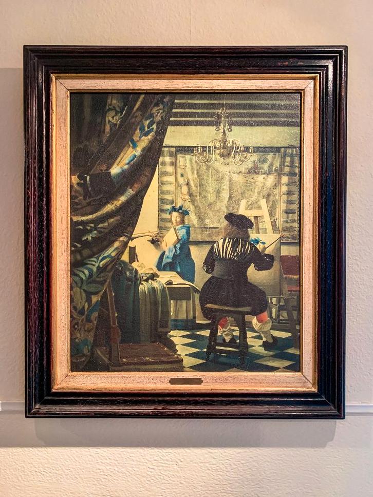 Johannes Vermeer Schilderij Reproductie The Art of Painting, Antiek en Kunst, Kunst | Schilderijen | Klassiek, Ophalen