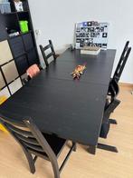 Uitschuifbare zwarte eettafel ikea Stornäs 130/190x80, Ophalen, Gebruikt, 50 tot 100 cm, Vijf personen of meer