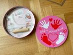 Gipsafdruk baby voetje handje zonder gips blik blikje, Ophalen of Verzenden, Nieuw, Kraamcadeau