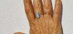 zilveren ring met natuurlijke Opaal steen zilver 925, Sieraden, Tassen en Uiterlijk, Ringen, Nieuw, 18 tot 19, Blauw, Met edelsteen