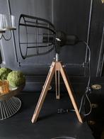 LAATSTE!!! Stoere lamp hout metaal SALE!!! schemerlamp VdlM, 50 tot 75 cm, Landelijk industrieel zwart bruin edison mancave lampje