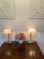 Stijlvolle bureau lampen met witte glazen kap, Huis en Inrichting, Ophalen of Verzenden, Zo goed als nieuw, Minder dan 100 cm