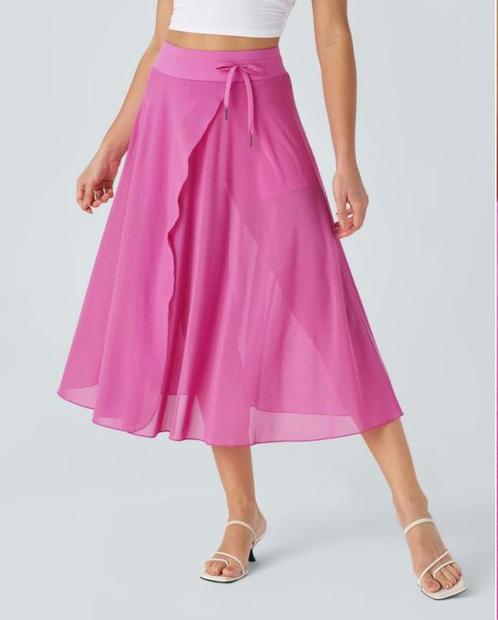 Halara Mesh Midi Rok roze - maat M - Nieuw, Kleding | Dames, Rokken, Nieuw, Maat 38/40 (M), Roze, Onder de knie, Ophalen of Verzenden
