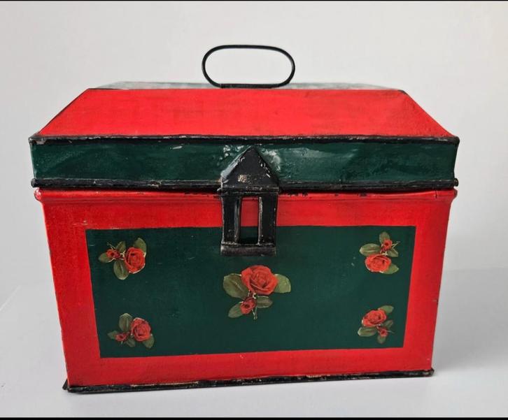 Art Deco blik / bewaardoos / voorraadblik / winkelblik, Verzamelen, Blikken, Gebruikt, Ophalen of Verzenden