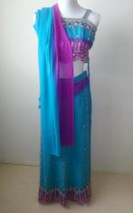 Ghagra blauw met paarse tint maat 36, Ophalen, Zo goed als nieuw