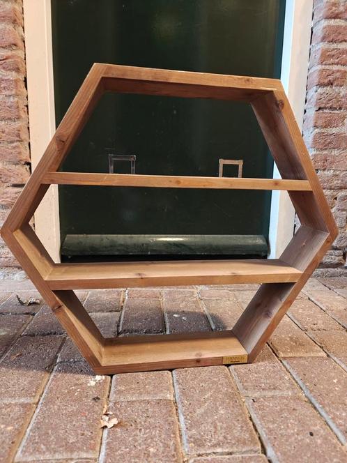 Houten Hexagon Wandrek, Huis en Inrichting, Woonaccessoires | Wandplanken en Boekenplanken, Zo goed als nieuw, Ophalen
