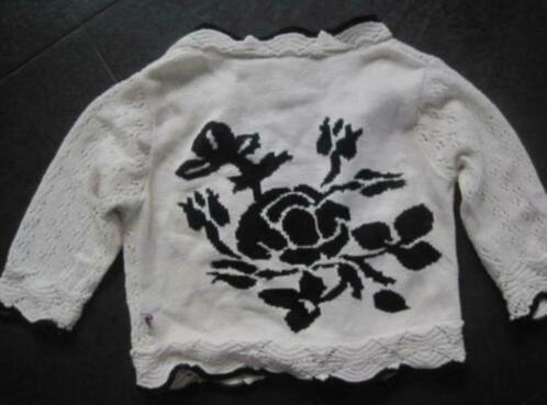 MIM PI Lief ecru vestje met 3/4 mouwtje , mt 128, Kinderen en Baby's, Kinderkleding | Maat 128, Zo goed als nieuw, Meisje, Trui of Vest