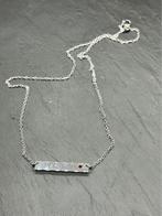 Collier met geboortesteen en naamgravure, Overige materialen, Nieuw, Ophalen of Verzenden, Zilver