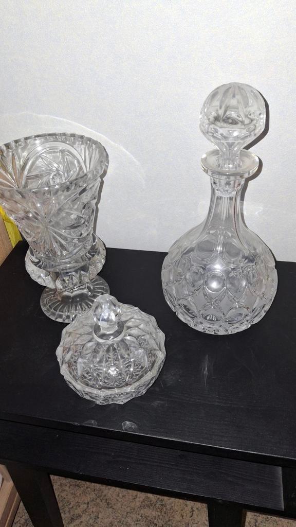 Kristallen Karaf, Vaas & Bonbonnière, Antiek en Kunst, Antiek | Glas en Kristal, Ophalen of Verzenden