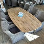 Houten Tuinset met X-poten – Tuintafel + 6 stoelen, Gebruikt, Verzenden, ., .