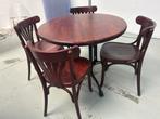Gezellige Vintage Bar Tafel met 4 Stoelen, Huis en Inrichting, Stoelen, Ophalen, Gebruikt, Bruin, Vier