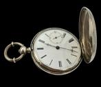 Antiek Zilveren Zakhorloge met Dubbele Deksel en Sleutel, Antiek en Kunst, Antiek | Goud en Zilver, Verzenden