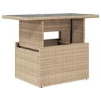 NIEUWE Tuintafel in hoogte verstelbaar glazen blad polyratta, Venlo, Nieuw, Ophalen of Verzenden, Info@habatrading.com