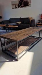 Wagonhouten salontafel/TV Meubel met Metalen Frame, Huis en Inrichting, Tafels | Salontafels, Ophalen, Gebruikt, 100 tot 150 cm