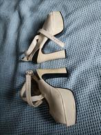 Witte leren plateau schoenen met riempjes, mt. 38, Ophalen of Verzenden, Zo goed als nieuw, Wit